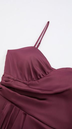 Abito Lungo a Spalline in Satin con Busto a Cuore - Eleganza per Matrimoni e Serate Speciali