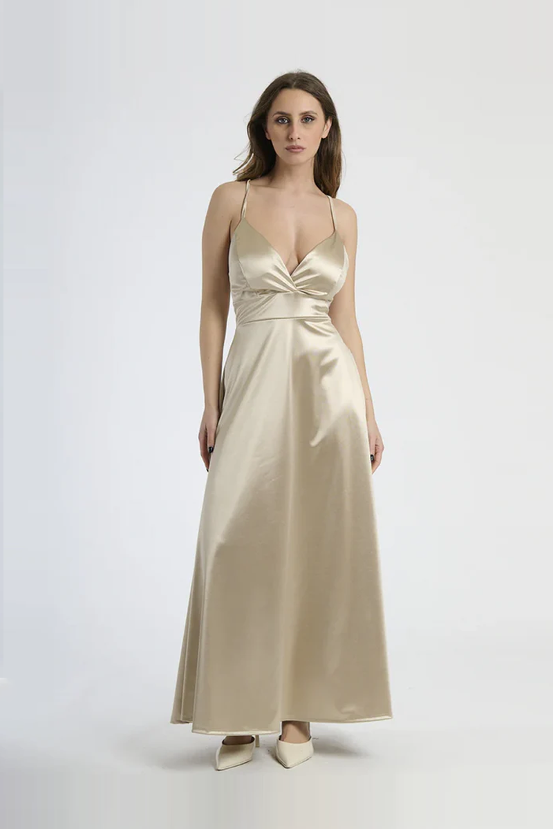 Karina elegant satin long dress