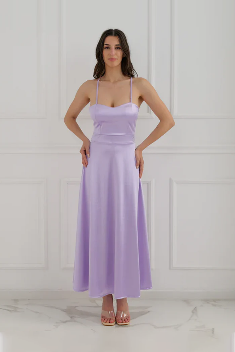 Eva Backless Satin Maxi Dress