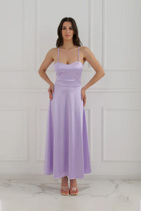 Eva Backless Satin Maxi Dress
