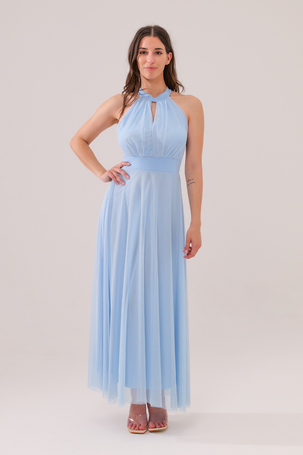 Lucrezia long cut out tulle dress