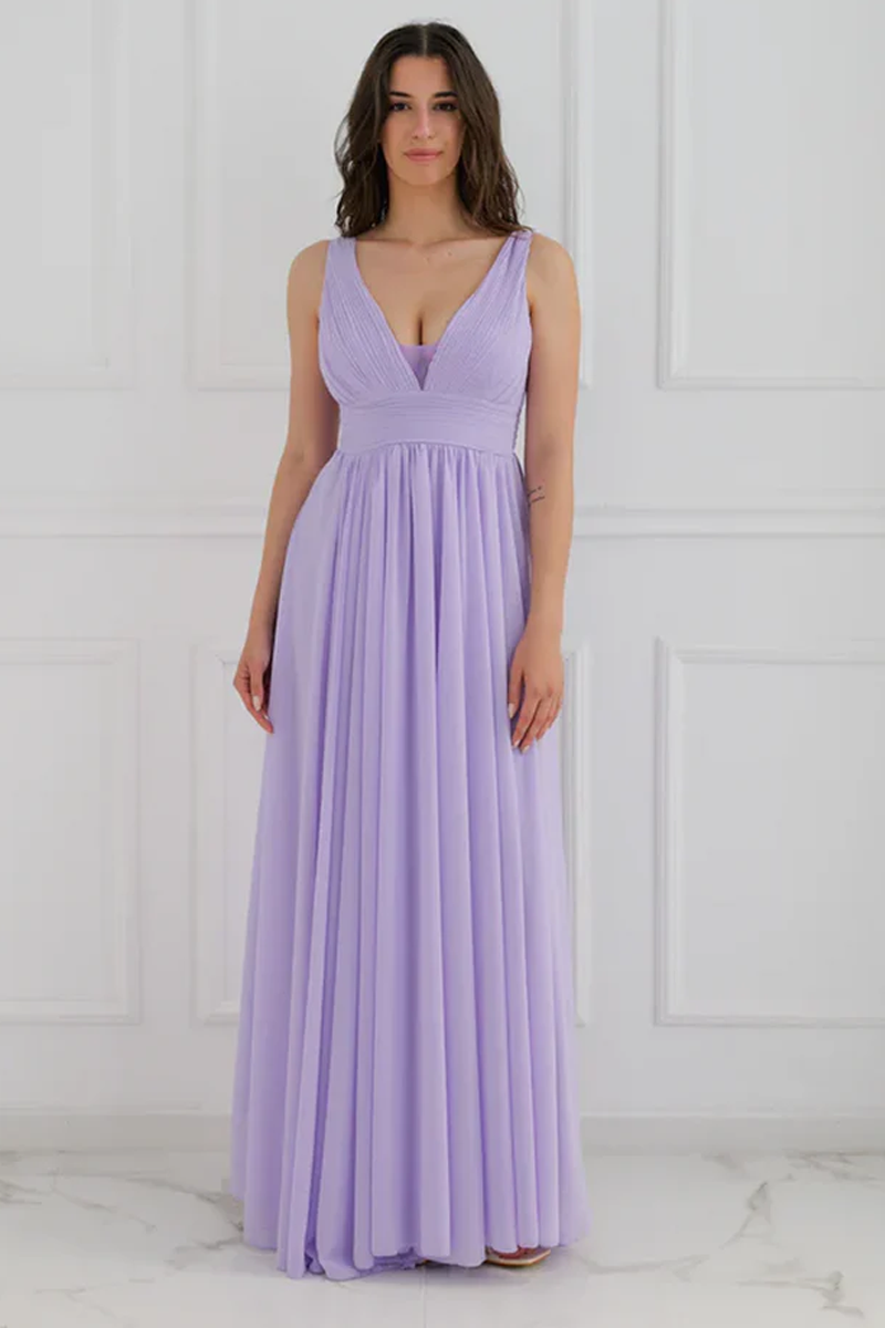 Abito da damigella ampio lungo CHIFFON Zoe