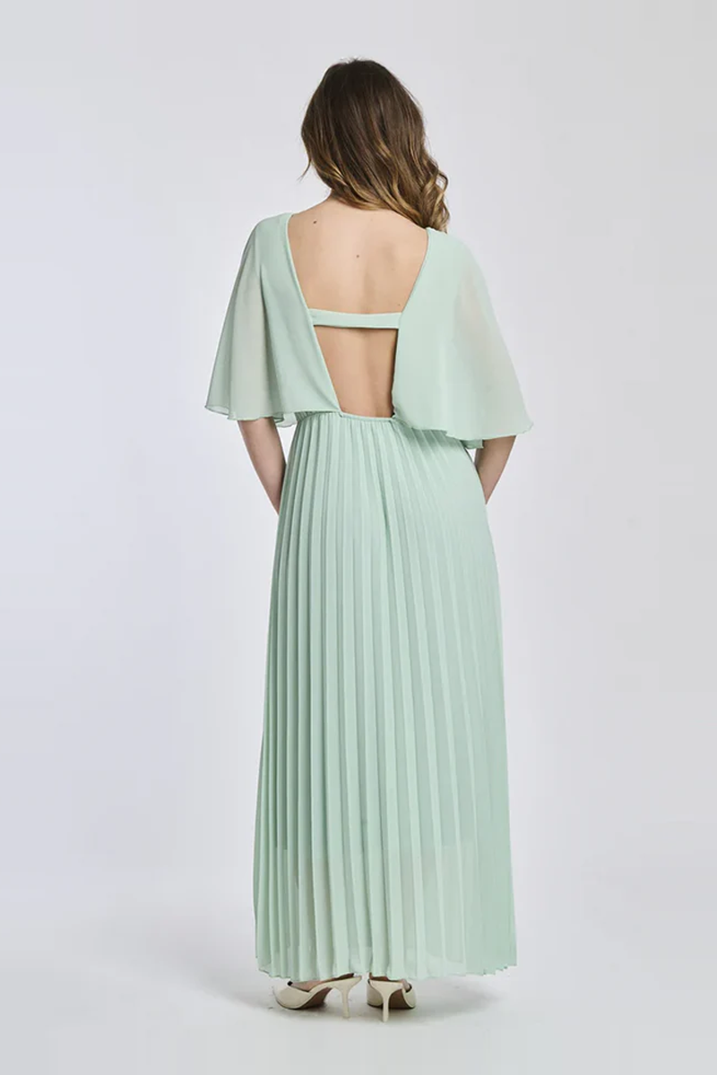 Ivonne Pleated Chiffon Dress