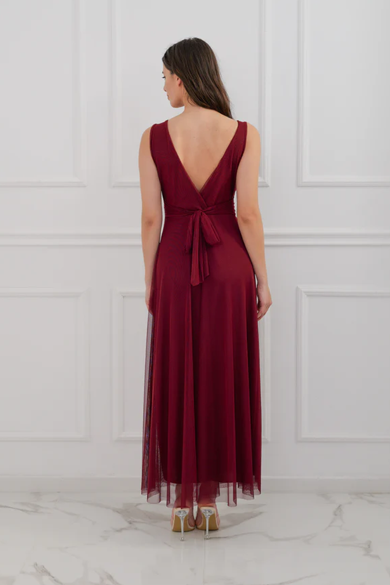 Abito da damigella in tulle con scollo a V Flavia