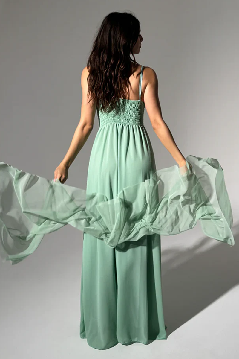 Abito lungo in tulle asimmetrico Luna（副本）