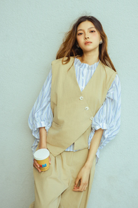 Beige Vest and Trousers Set – Casual Chic Style "Carmel"