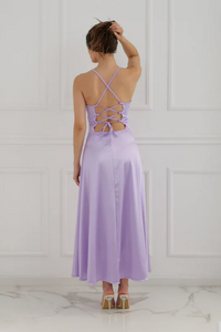 Eva Backless Satin Maxi Dress