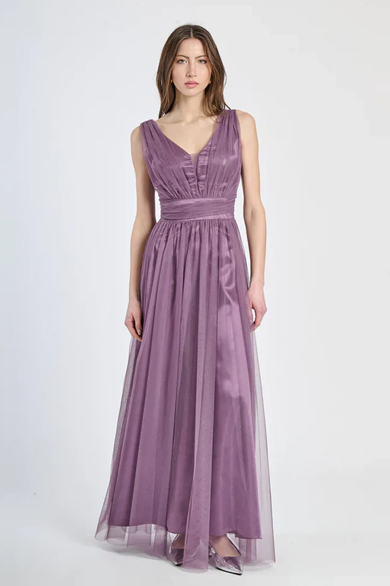 Ginevra shiny tulle wide dress