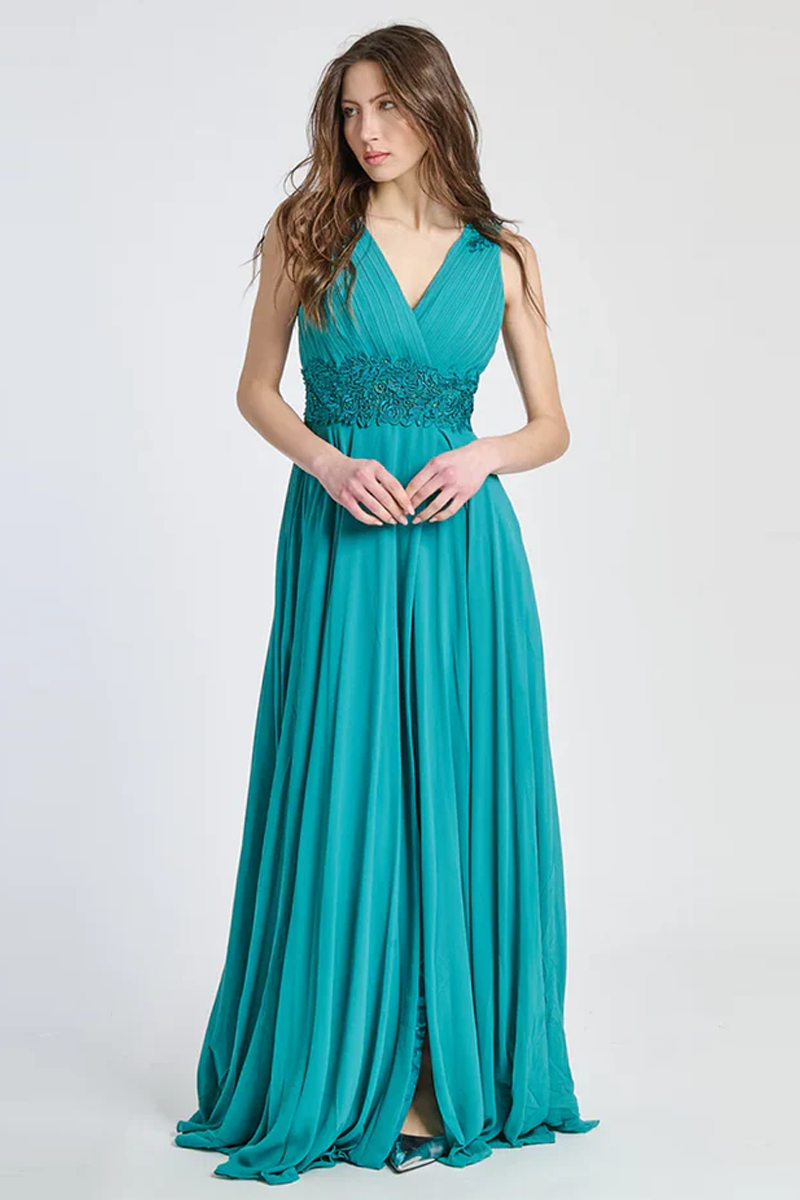 Elegant maxi dress with pleats Laura