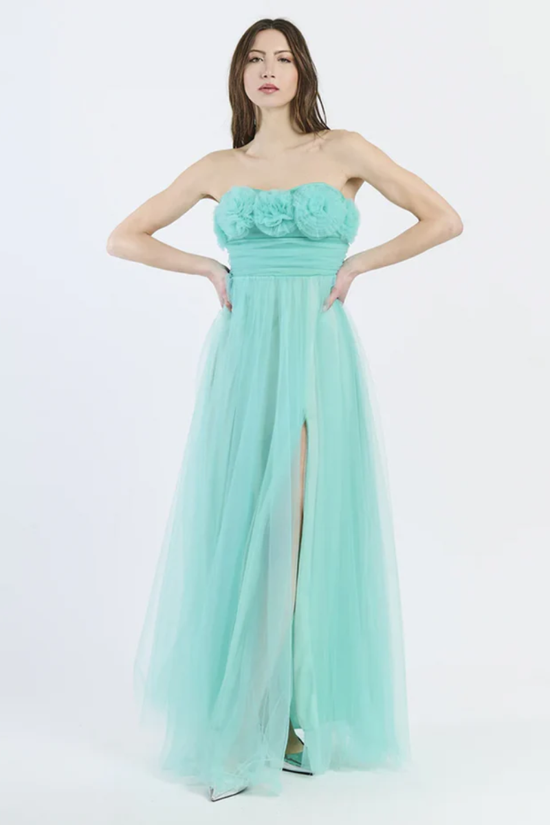 Vittoria Strapless Tulle Long Dress