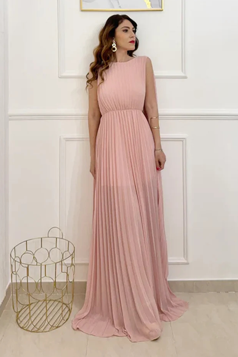 Alice elegant long pleated dress