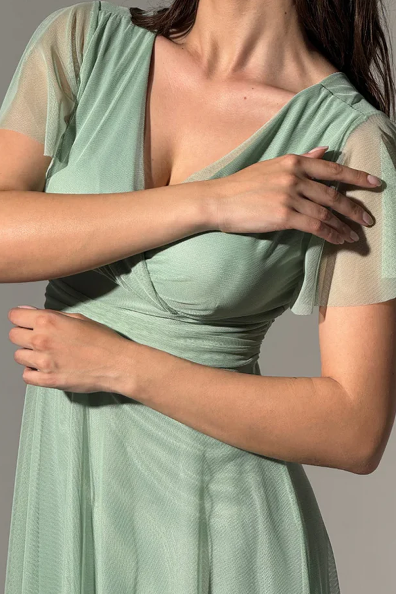 Abito in tulle a maniche corte Vivian