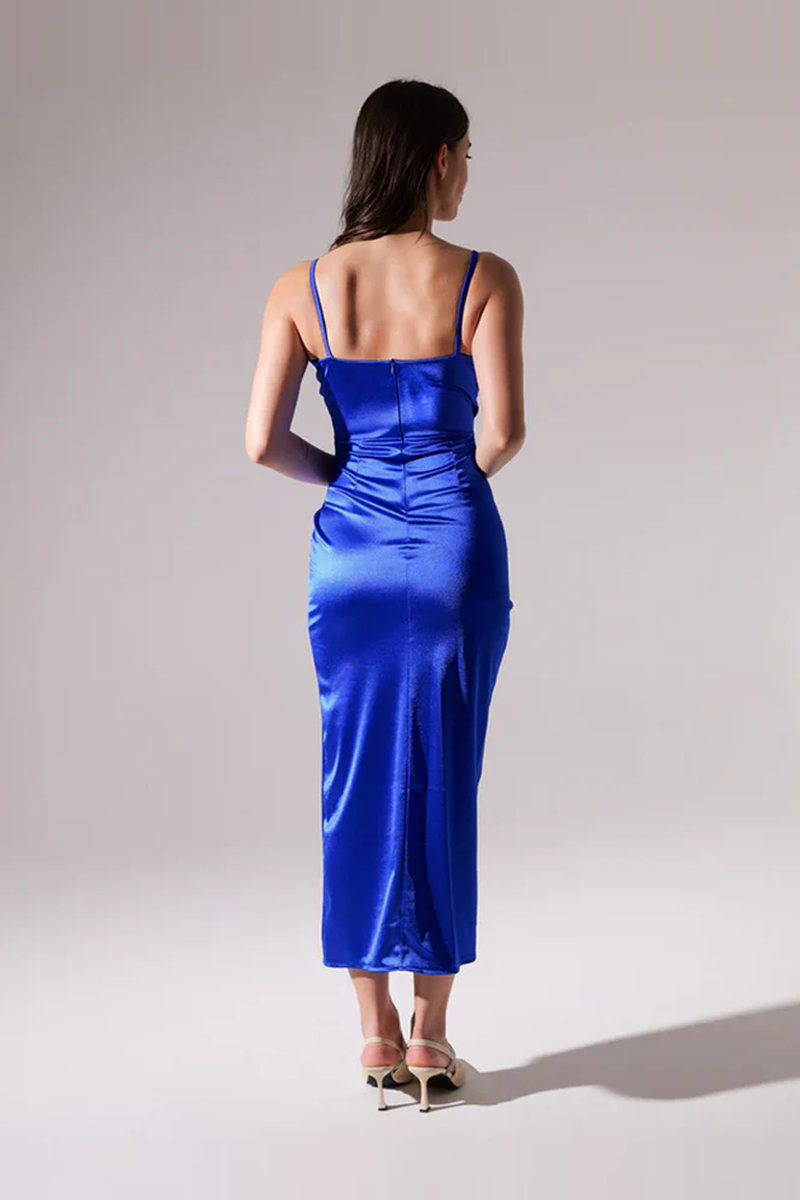Aurora Draped Satin Maxi Dress