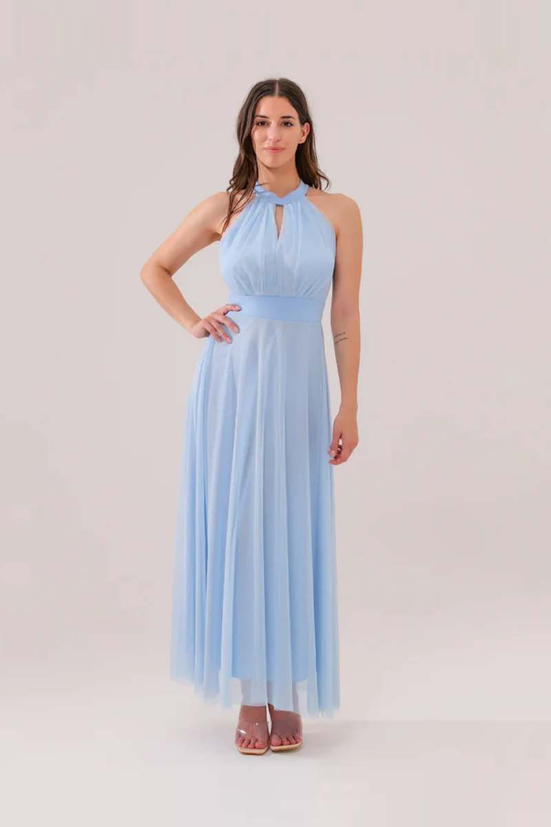 Abito lungo in tulle cut out Lucrezia