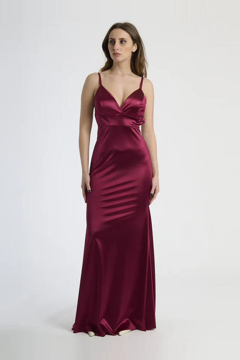 Abito aderente lungo a sirena con spalle scoperte Anita