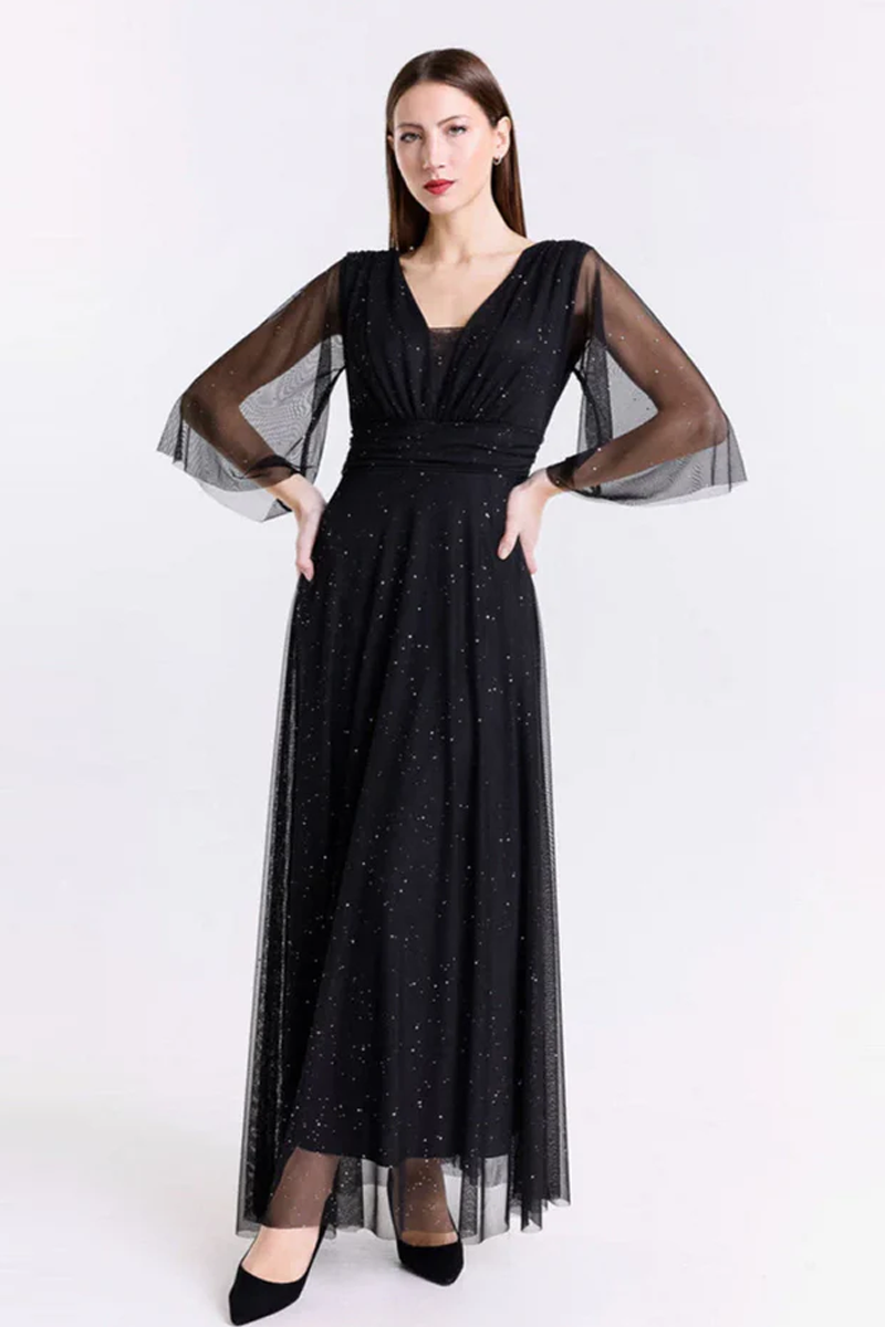 Ludovica long sleeved tulle dress