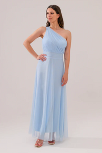 Abito lungo in tulle monospalla Lily
