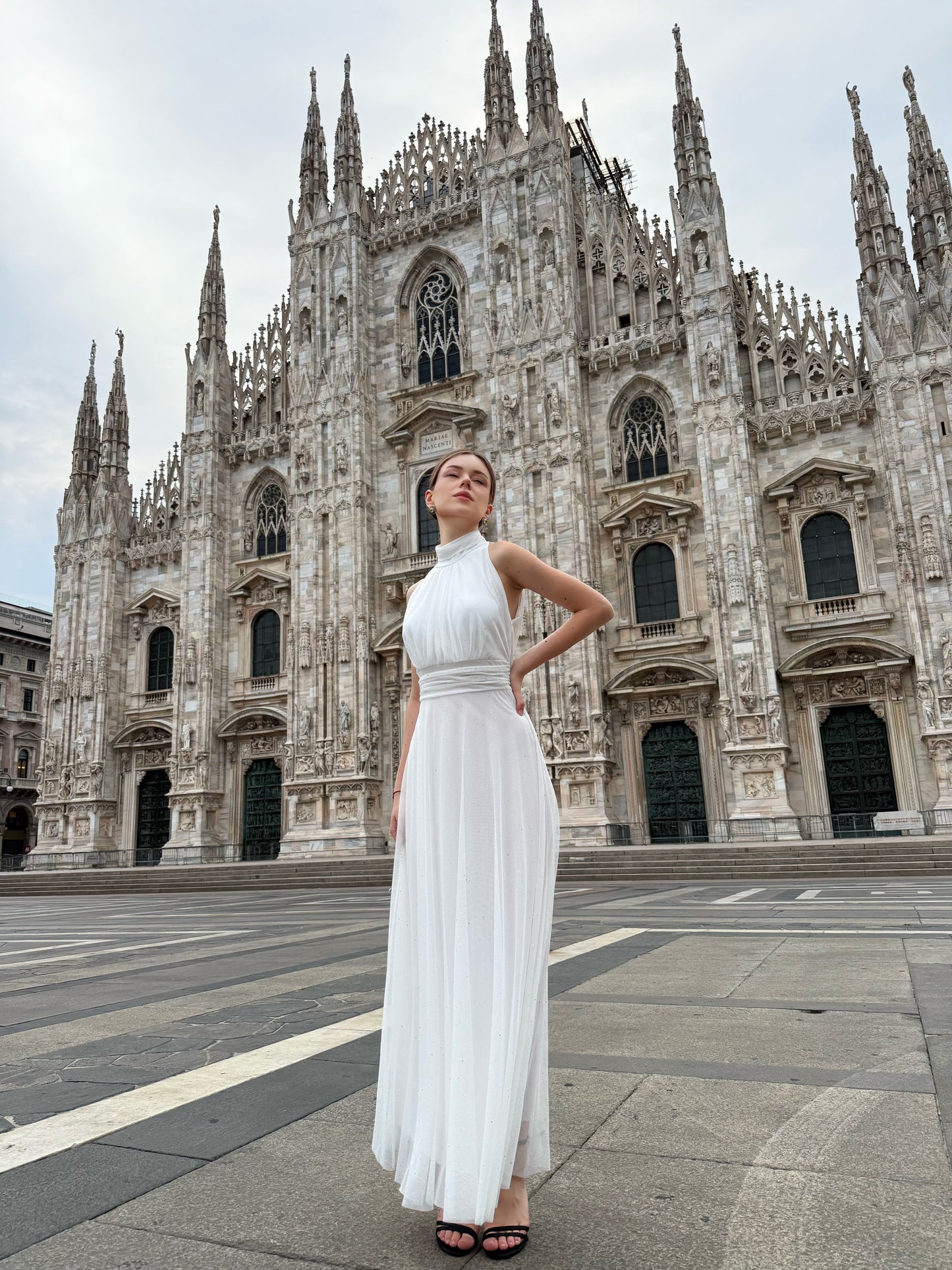 Caterina Halter Neck Tulle Dress 