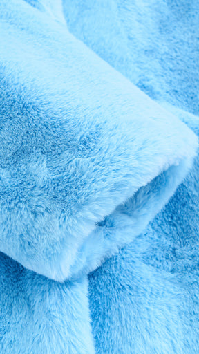 Cappotto lungo in peluche sintetica con colletto a revers