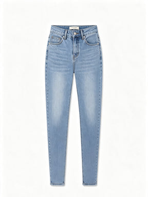 Pantaloni jeans skinny vita alta donna, jeans aderenti elasticizzati, pantaloni casual multicolore, taglie XS-XL