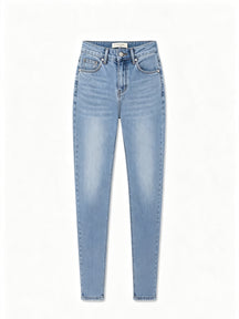 Pantaloni jeans skinny vita alta donna, jeans aderenti elasticizzati, pantaloni casual multicolore, taglie XS-XL