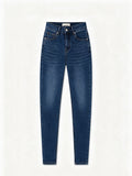 Pantaloni jeans skinny vita alta donna, jeans aderenti elasticizzati, pantaloni casual multicolore, taglie XS-XL