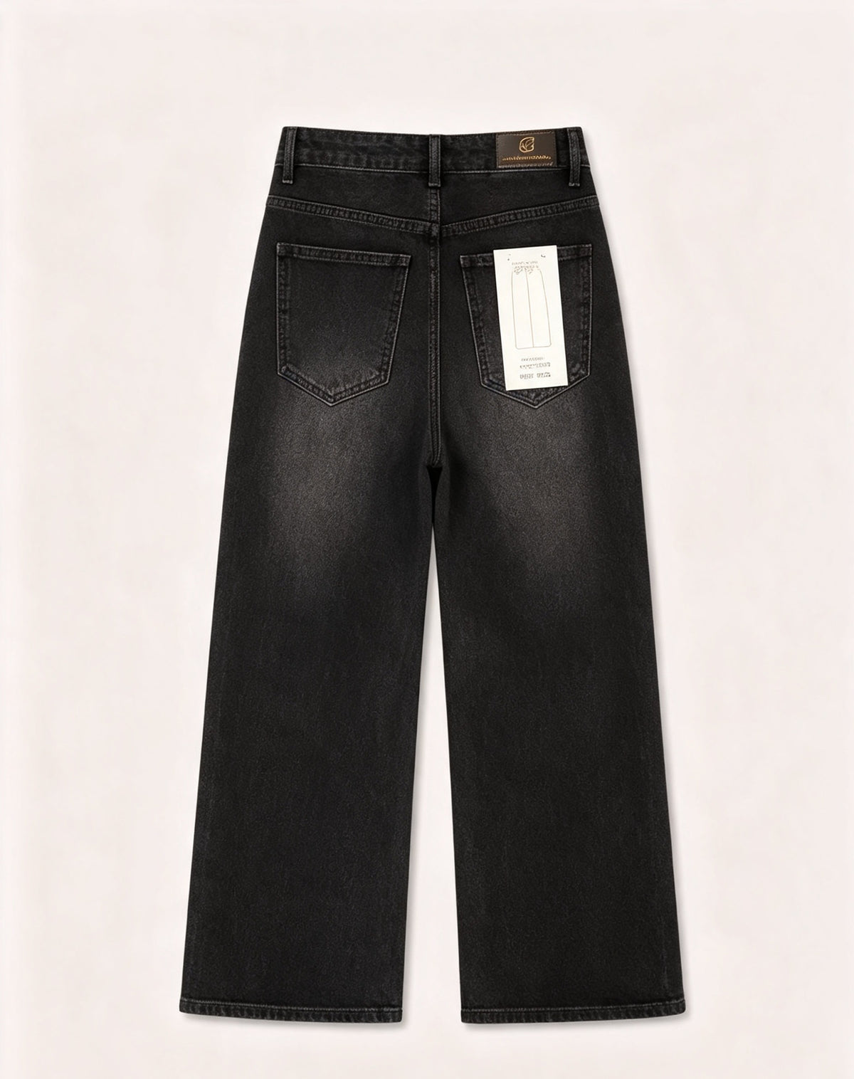 Pantaloni jeans a gamba larga vita alta donna, jeans basic larghi effetto sfumato, modello casual quotidiano, taglie XS-XL