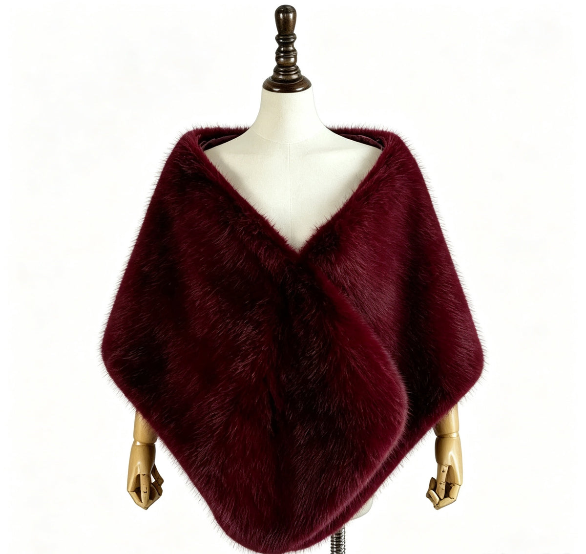 Poncho Scialle Donna in Pelliccia Sintetica, Mantella Elegante Taglia Unica 172x40 cm, Coprispalla Autunno Inverno per Feste e Matrimoni