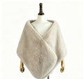 Poncho Scialle Donna in Pelliccia Sintetica, Mantella Elegante Taglia Unica 172x40 cm, Coprispalla Autunno Inverno per Feste e Matrimoni