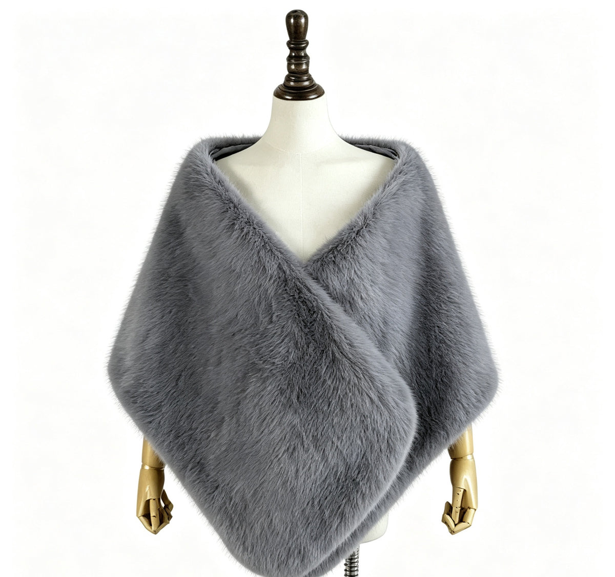 Poncho Scialle Donna in Pelliccia Sintetica, Mantella Elegante Taglia Unica 172x40 cm, Coprispalla Autunno Inverno per Feste e Matrimoni