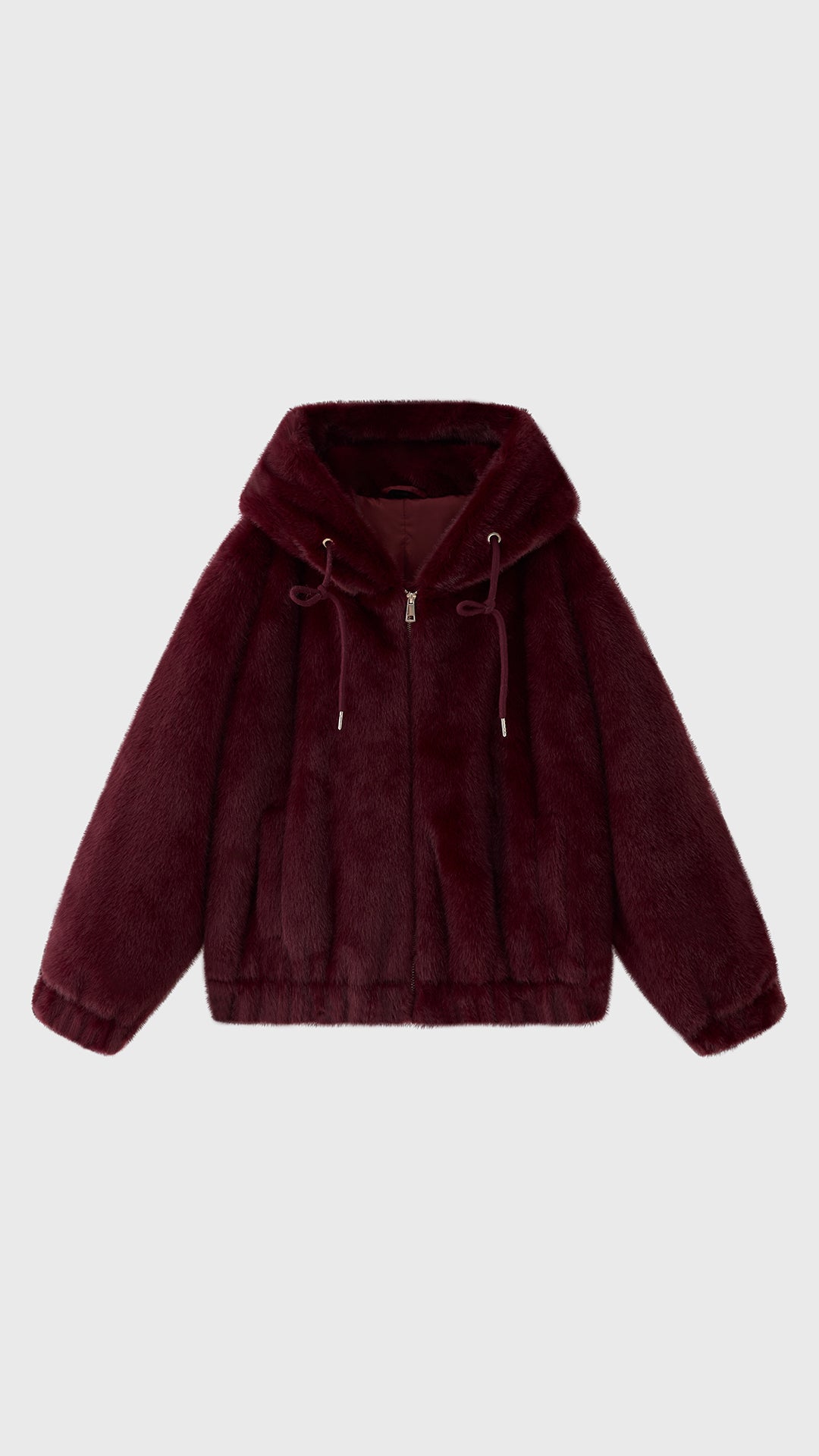 Giubbotto Donna in Pelliccia Sintetica con Cappuccio, Giacca Zip Invernale con Coulisse, Modello Casual Caldo Autunno Inverno