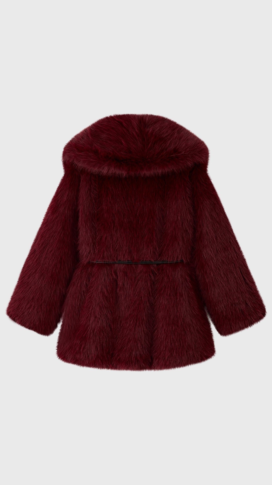 Cappotto Donna in Pelliccia Sintetica con Cintura, Giacca Elegante a Collo Ampio, Modello Avvolgente Caldo per Autunno Inverno