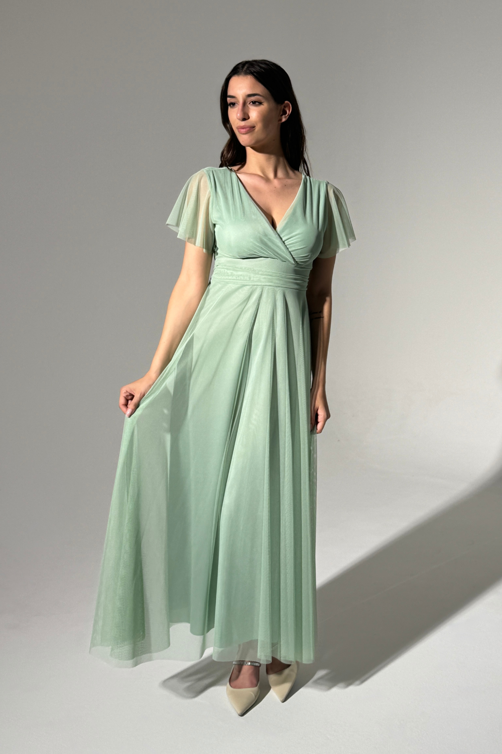 Vivian Short Sleeve Tulle Dress