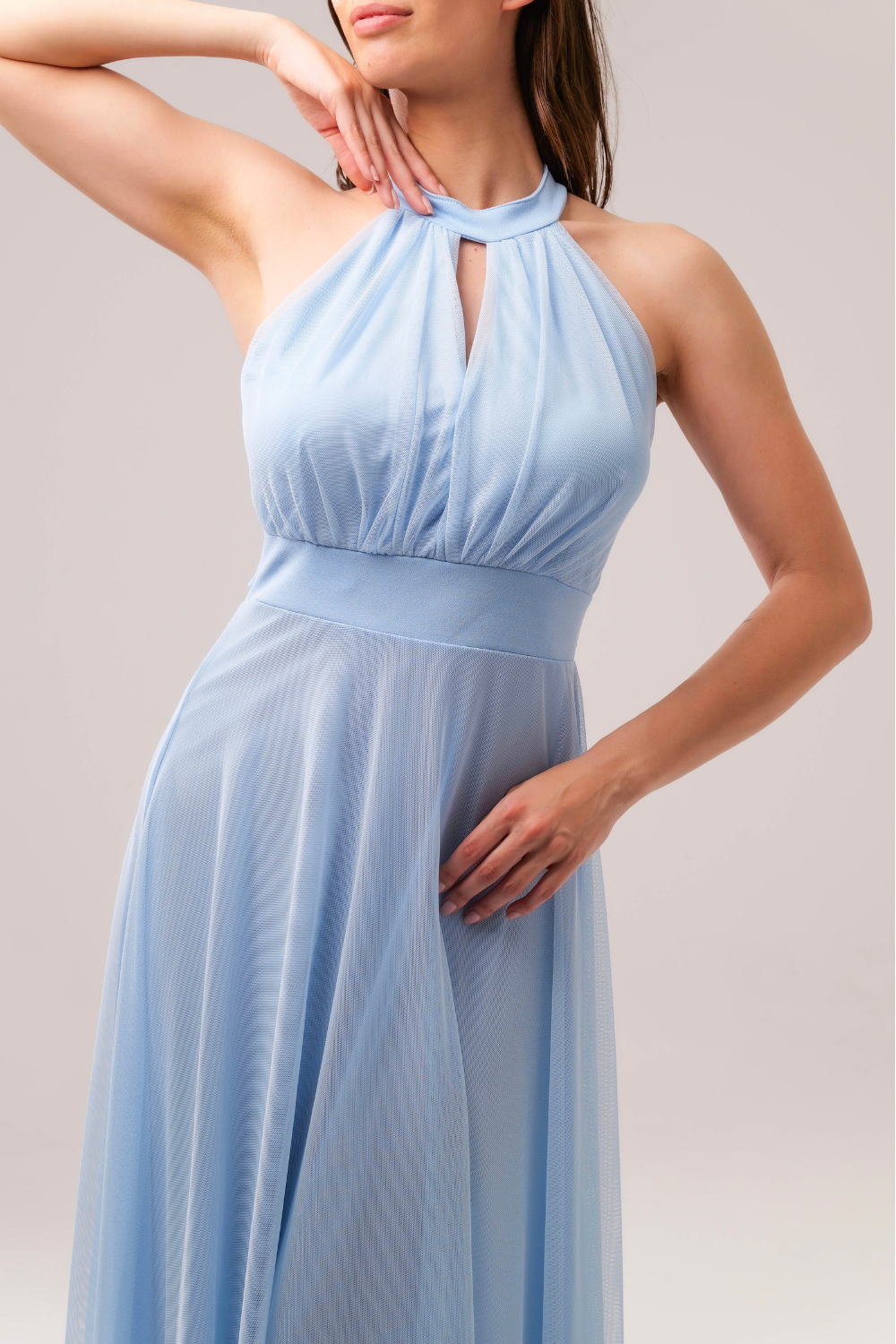 Lucrezia long cut out tulle dress