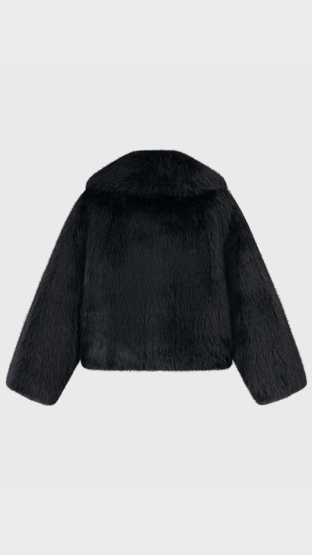 Giacca Corta in Eco Pelliccia Donna, Colletto Ampio, Chiusura con Fibbie, Cappotto Invernale Elegante