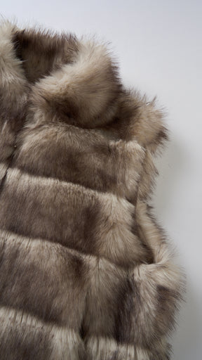 Gilet Senza Maniche Donna in Pelliccia Sintetica, Modello Collo Alto Elegante, Gilet Corto Invernale Casual per Abbinamenti Outfit
