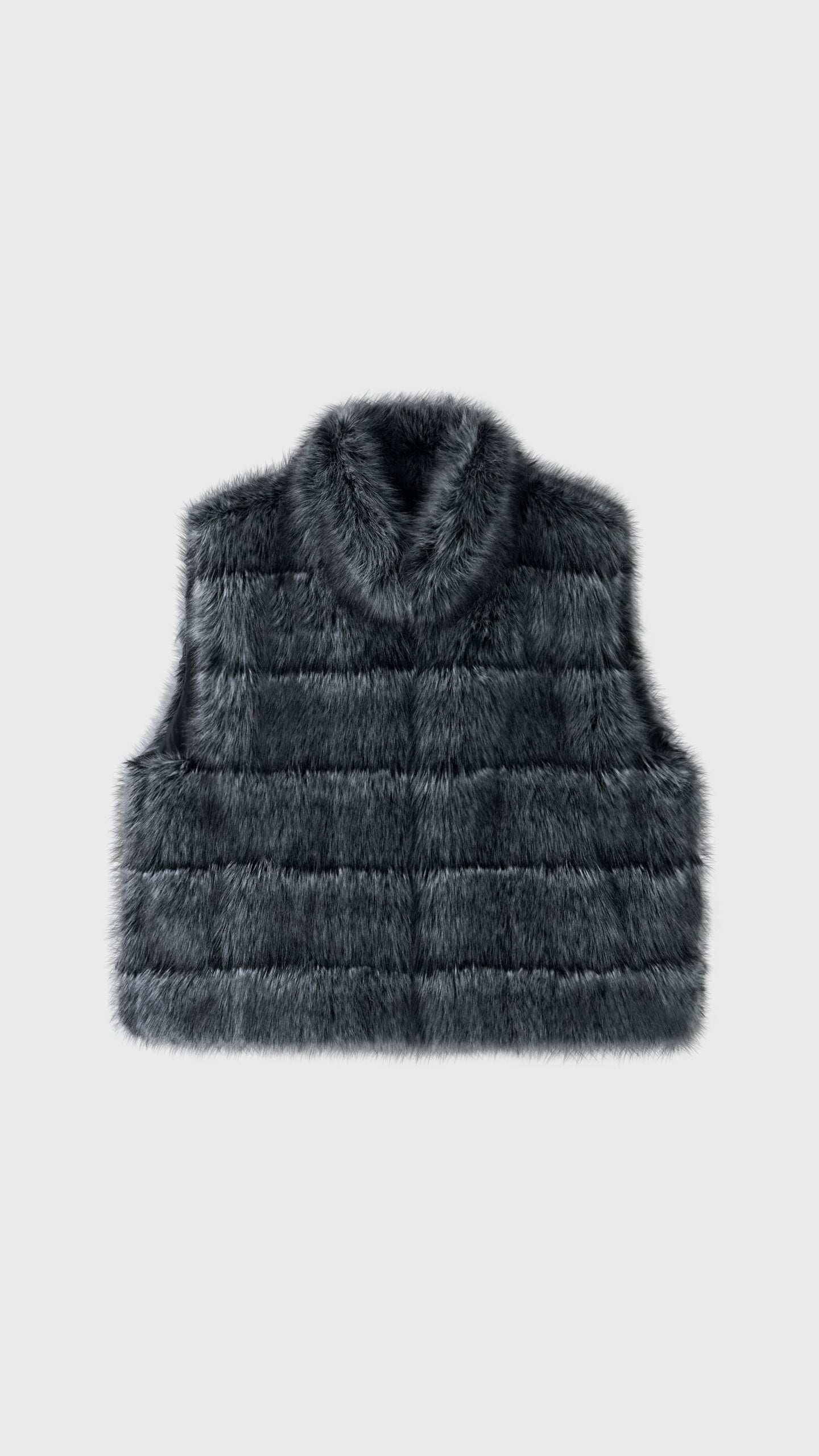 Gilet Senza Maniche Donna in Pelliccia Sintetica, Modello Collo Alto Elegante, Gilet Corto Invernale Casual per Abbinamenti Outfit