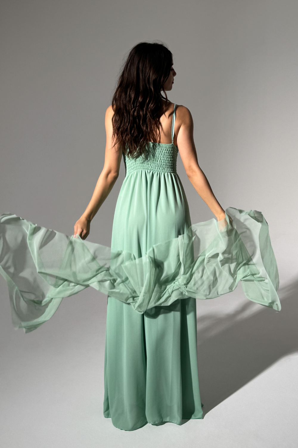 Long asymmetrical tulle dress Luna