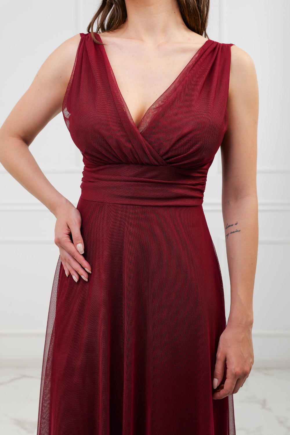 Flavia V-Neck Tulle Bridesmaid Dress