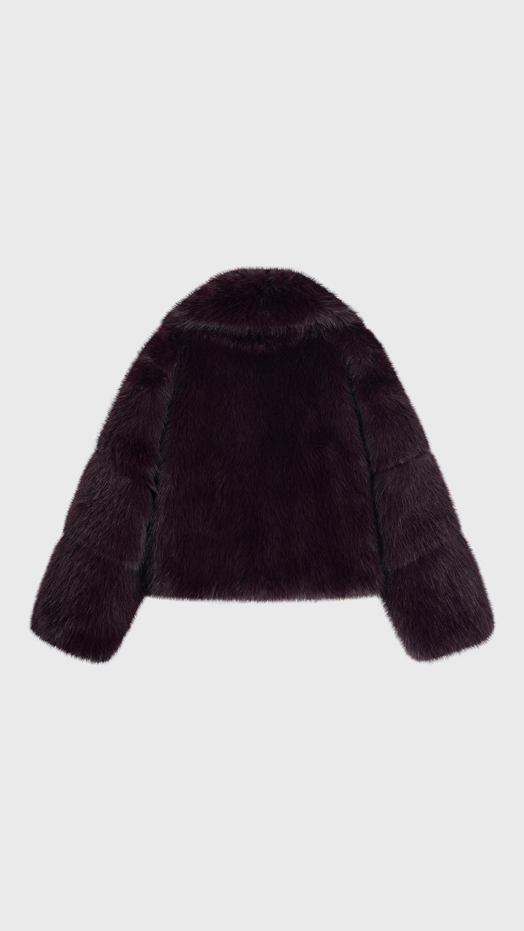 Giacca Corta Donna in Peluche Sintetico, Collo a Revers Ampio, Modello Corto Invernale Elegante