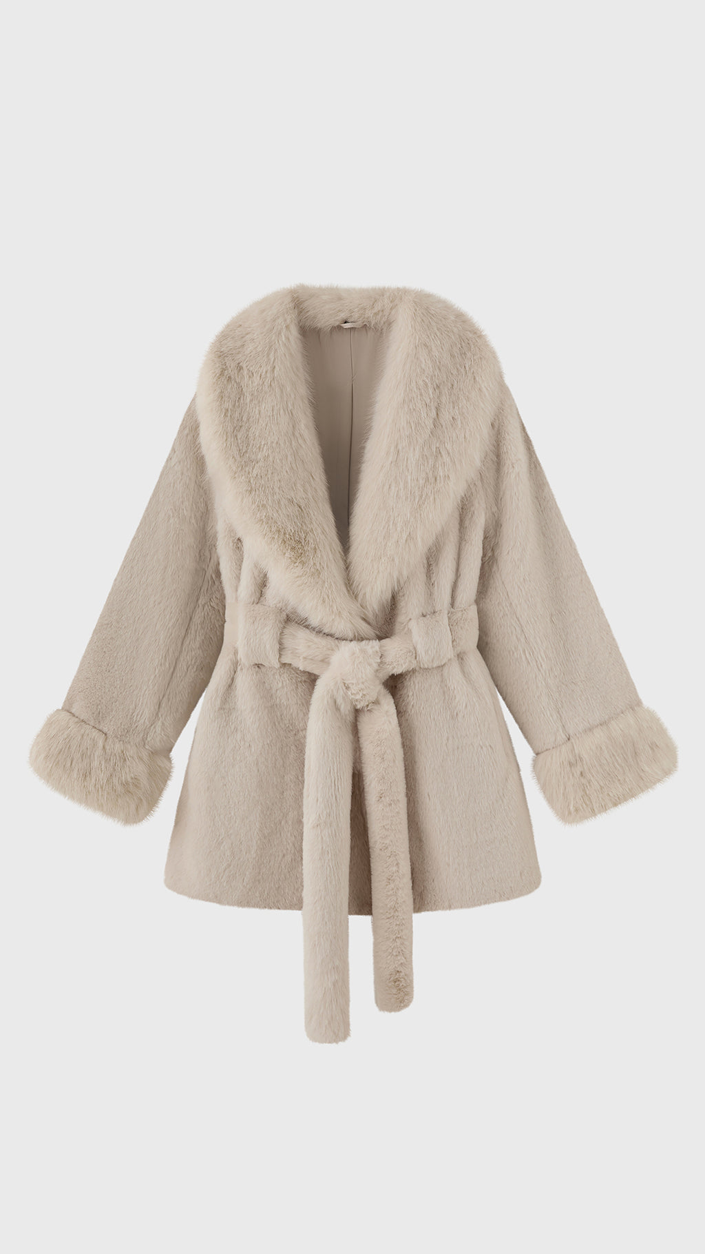 Cappotto Donna in Pelliccia Sintetica con Cintura a Nodo, Giacca Elegante Taglia Unica, Modello Avvolgente Caldo Invernale