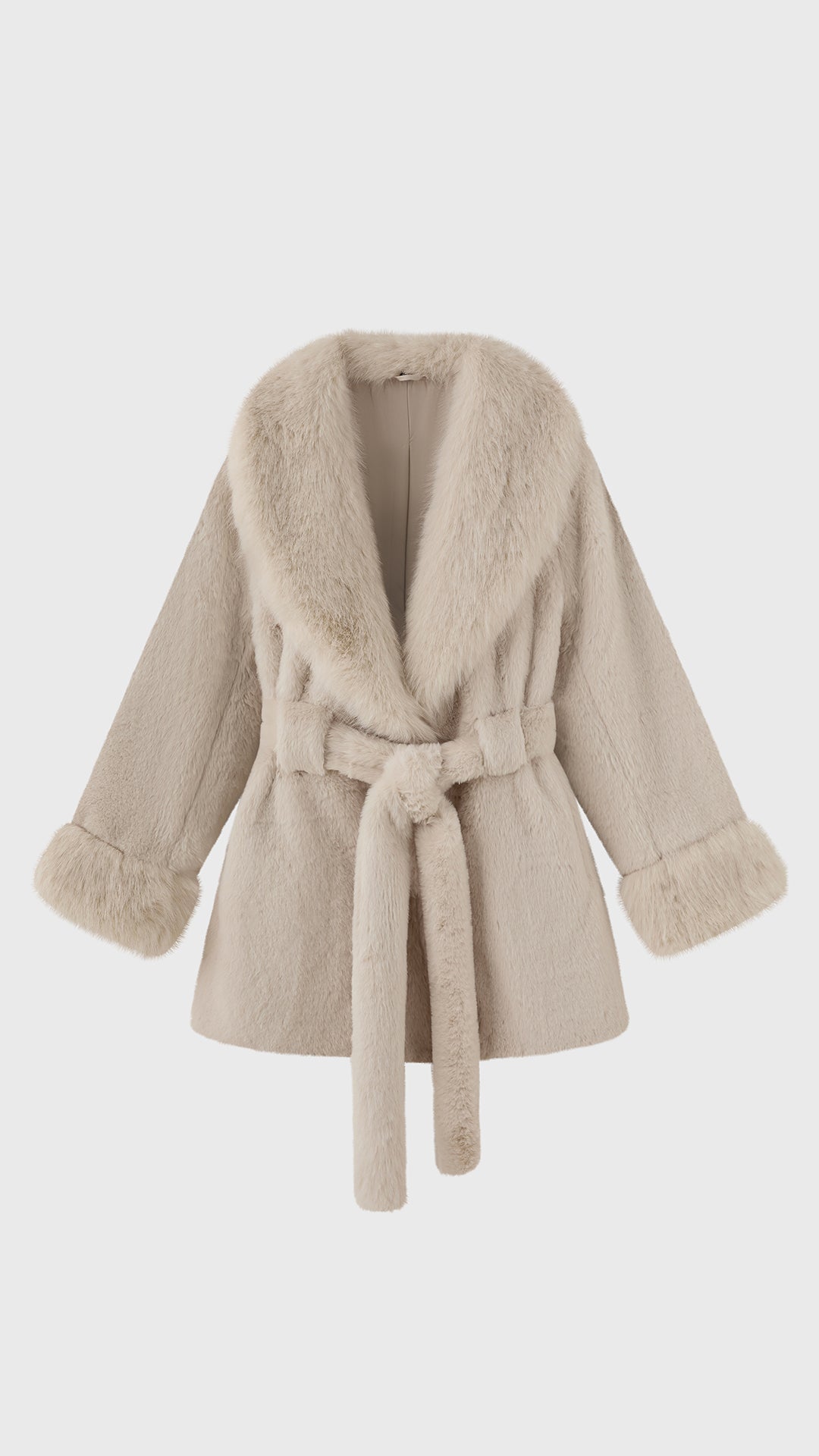 Cappotto Donna in Pelliccia Sintetica con Cintura a Nodo, Giacca Elegante Taglia Unica, Modello Avvolgente Caldo Invernale