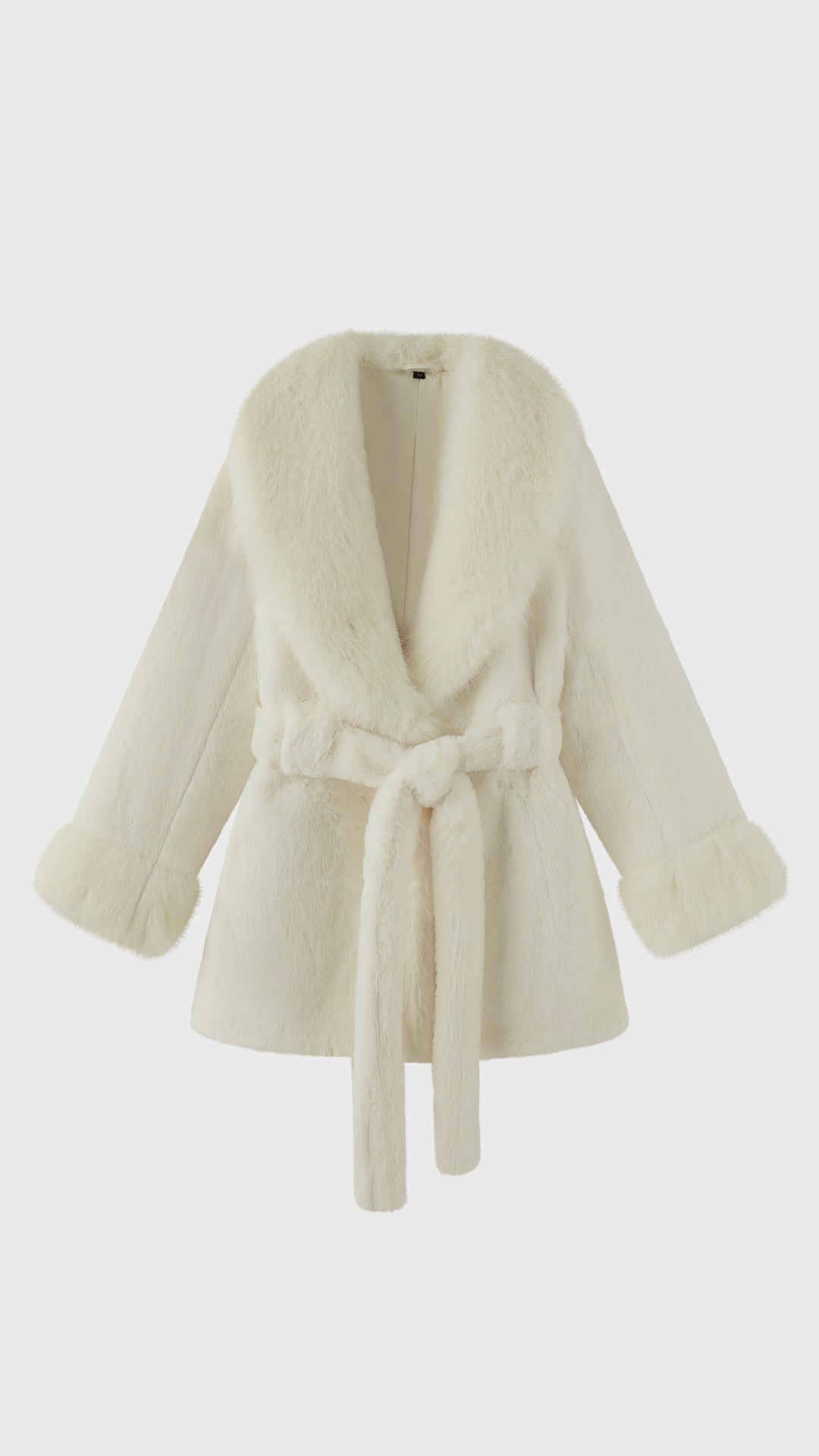 Cappotto Donna in Pelliccia Sintetica con Cintura a Nodo, Giacca Elegante Taglia Unica, Modello Avvolgente Caldo Invernale