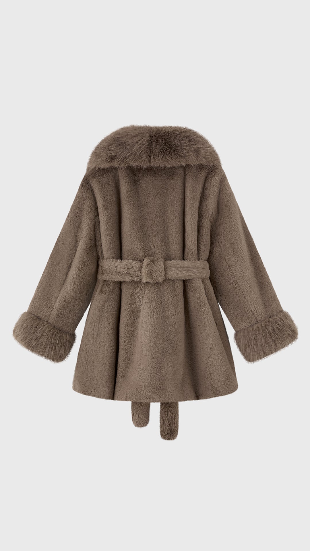 Cappotto Donna in Pelliccia Sintetica con Cintura a Nodo, Giacca Elegante Taglia Unica, Modello Avvolgente Caldo Invernale