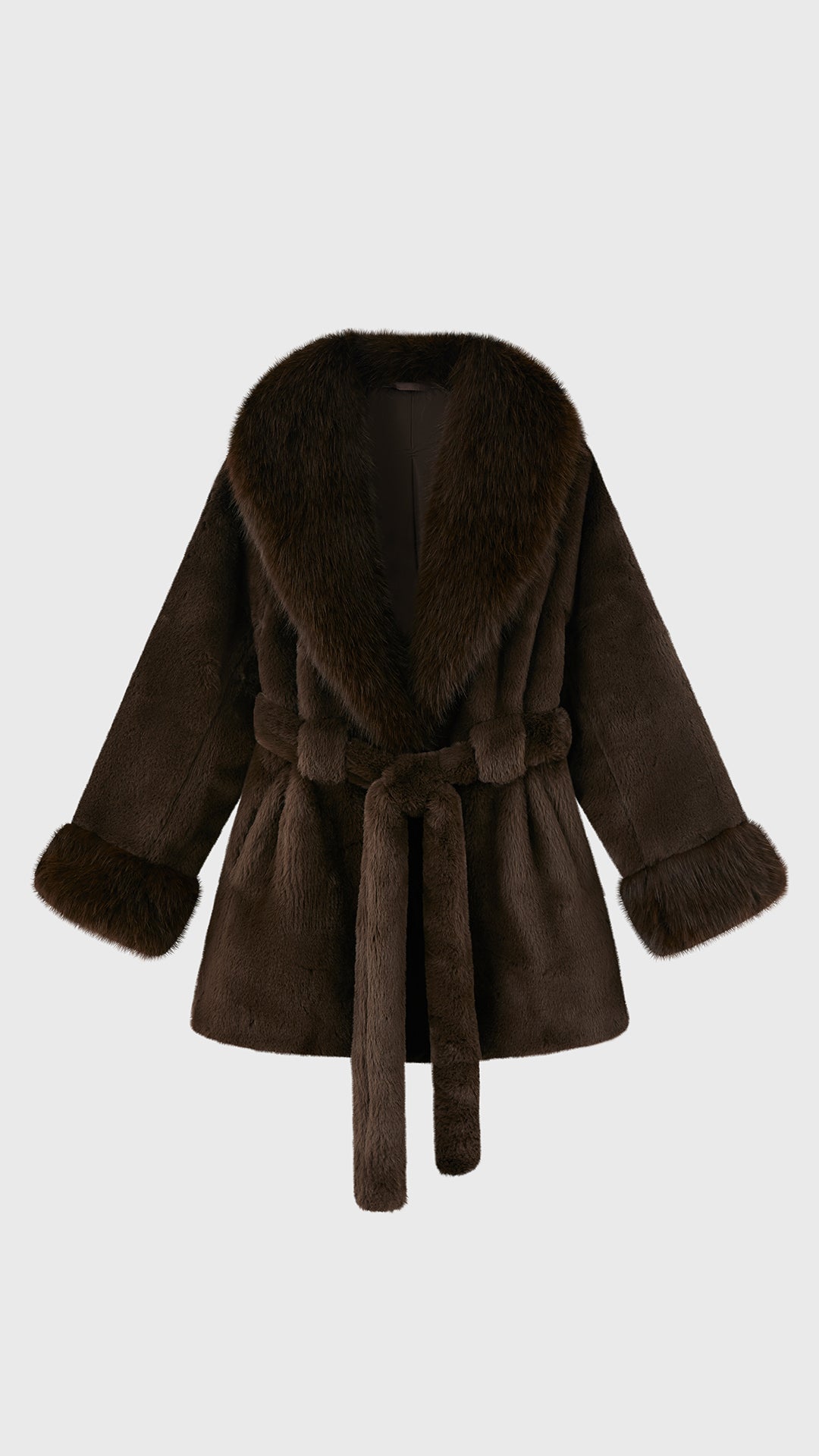 Cappotto Donna in Pelliccia Sintetica con Cintura a Nodo, Giacca Elegante Taglia Unica, Modello Avvolgente Caldo Invernale