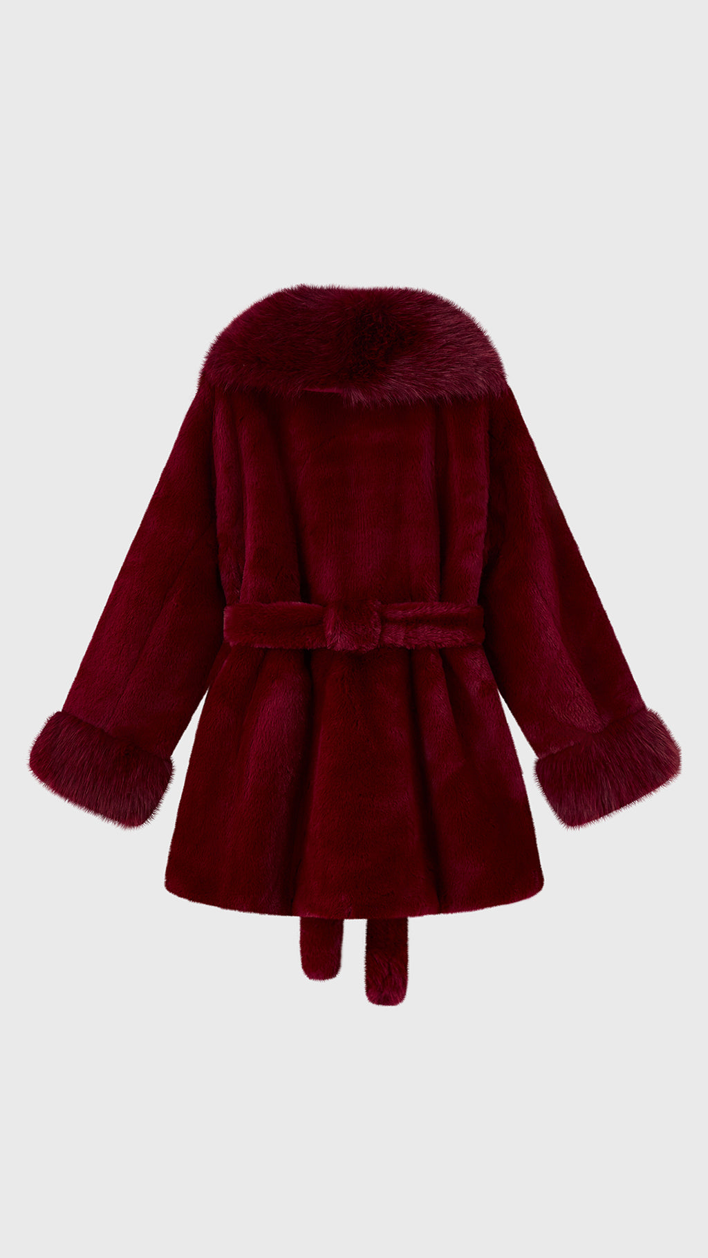 Cappotto Donna in Pelliccia Sintetica con Cintura a Nodo, Giacca Elegante Taglia Unica, Modello Avvolgente Caldo Invernale