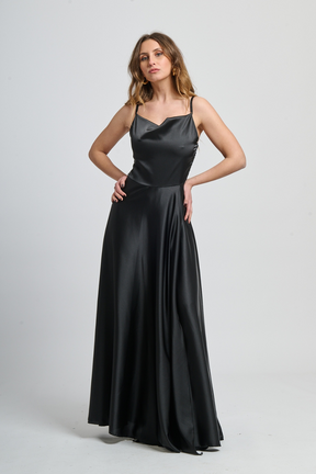 Maria elegant long dress with side slit