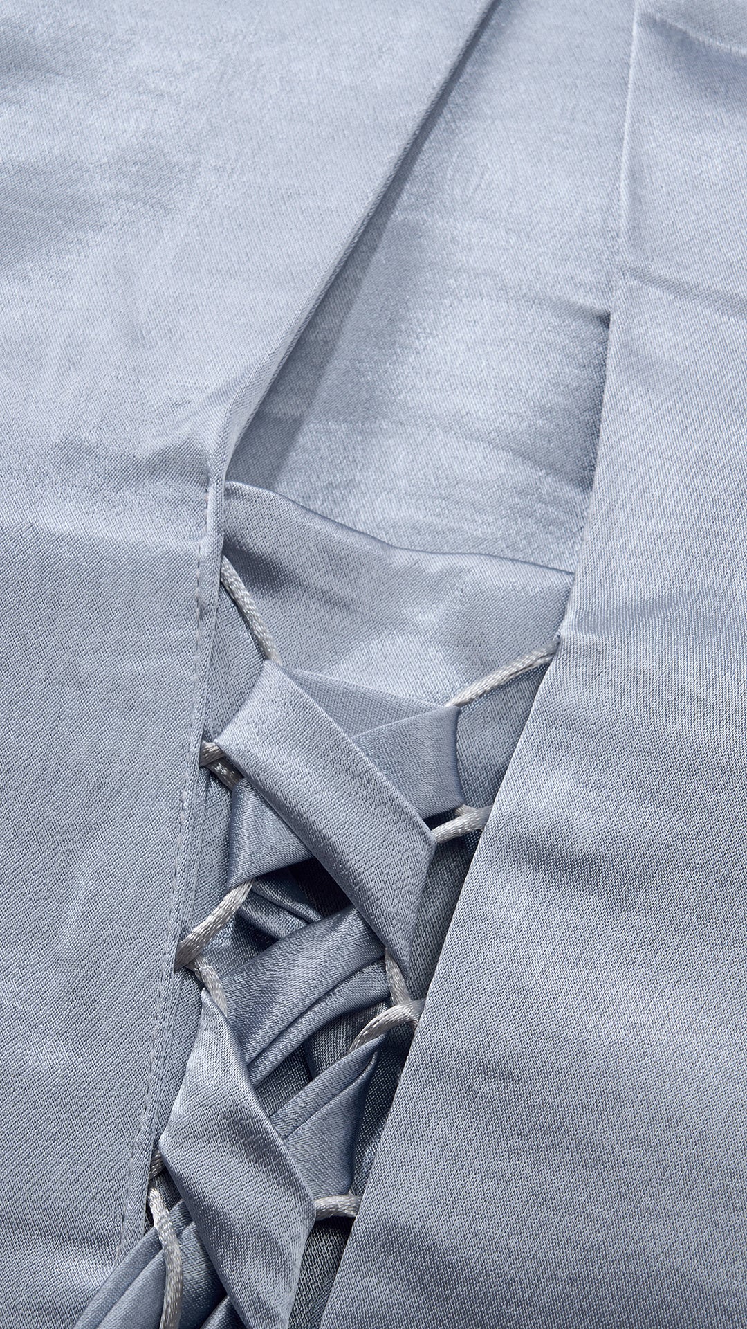 Vestito Lungo Satin Donna Collo Halter con Fiocco Legabile, Abito Elegante Vita Definita e Gonna Ampia da Cerimonia