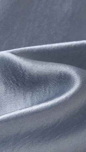 Vestito Lungo Satin Donna con Colletto Alto e Spalle Scoperte, Abito Elegante Cerimonia Busto Arricciato e Gonna Svasata