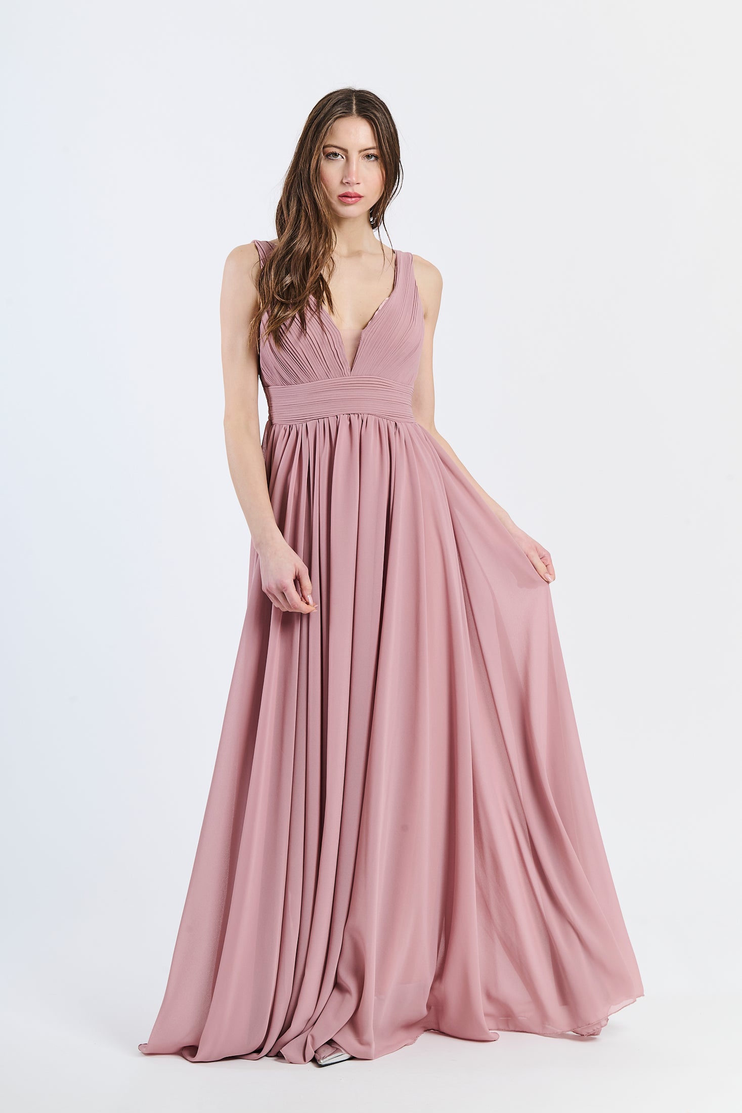Abito da damigella ampio lungo CHIFFON Zoe